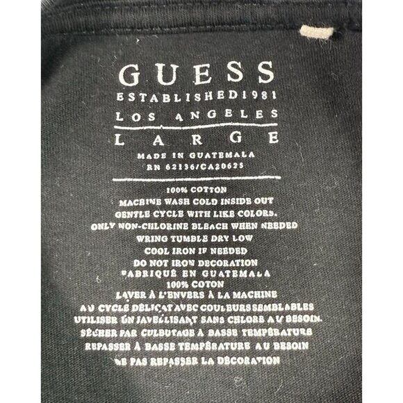 Guess Graphic T-Shirt Men's "L" Floral Candy Skull Black SS Cotton Crewneck - Picture 4 of 10